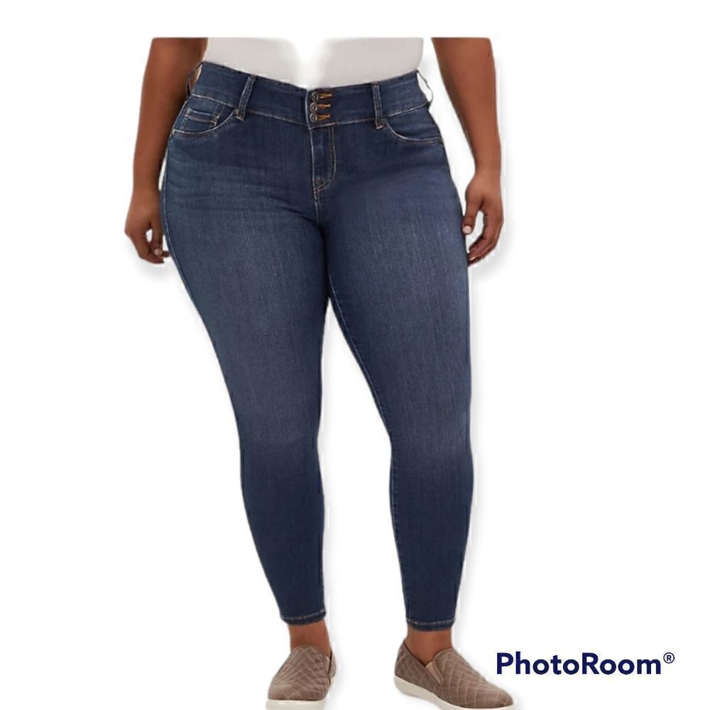 28XS Extra Short Torrid Jegging Jeans Medium Wash Stretch High Rise Super Skinny